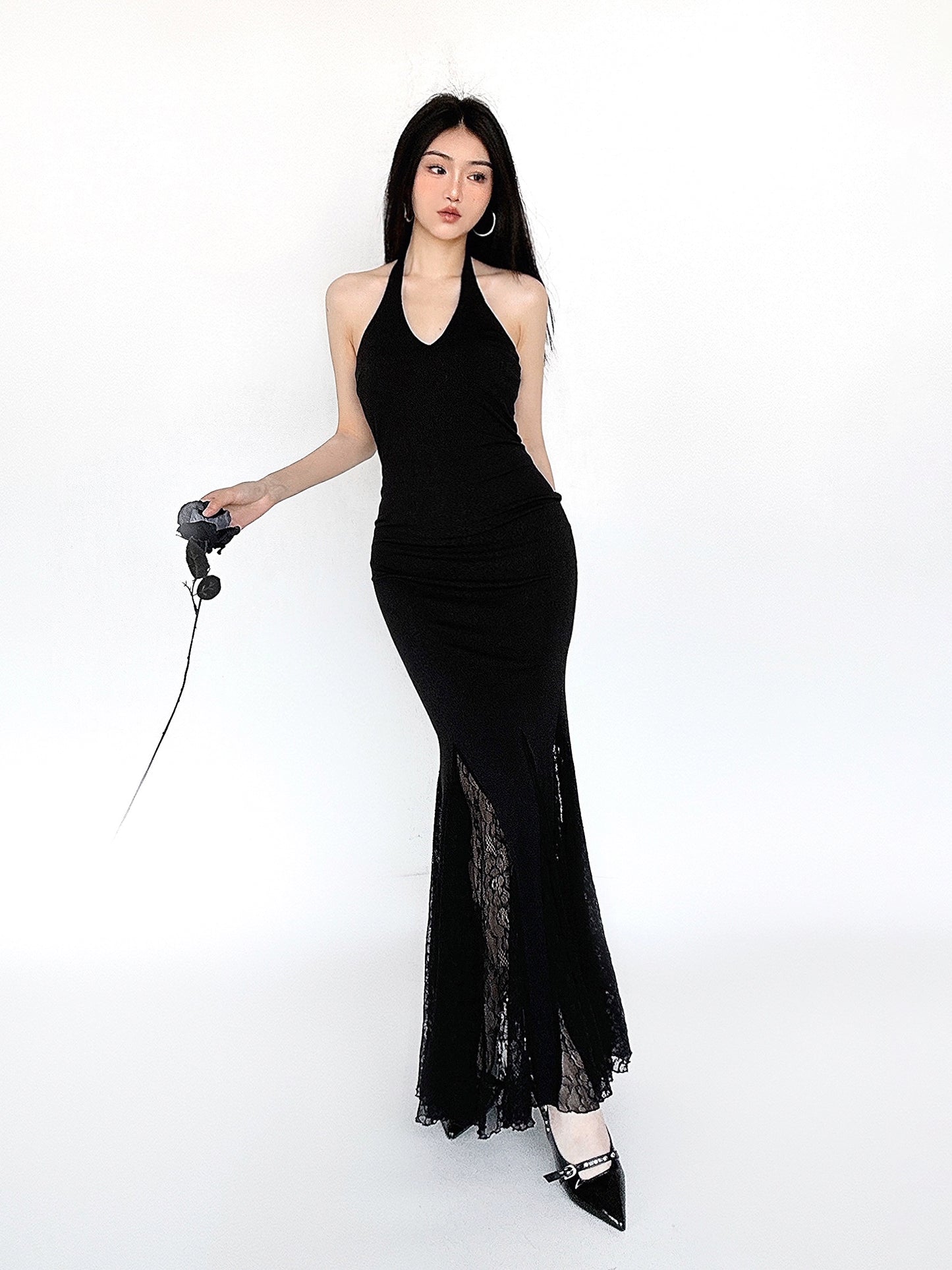 Hanging Strap Long Dress NA4593