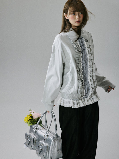 Ruffled Lace Detail Jacket NA8855