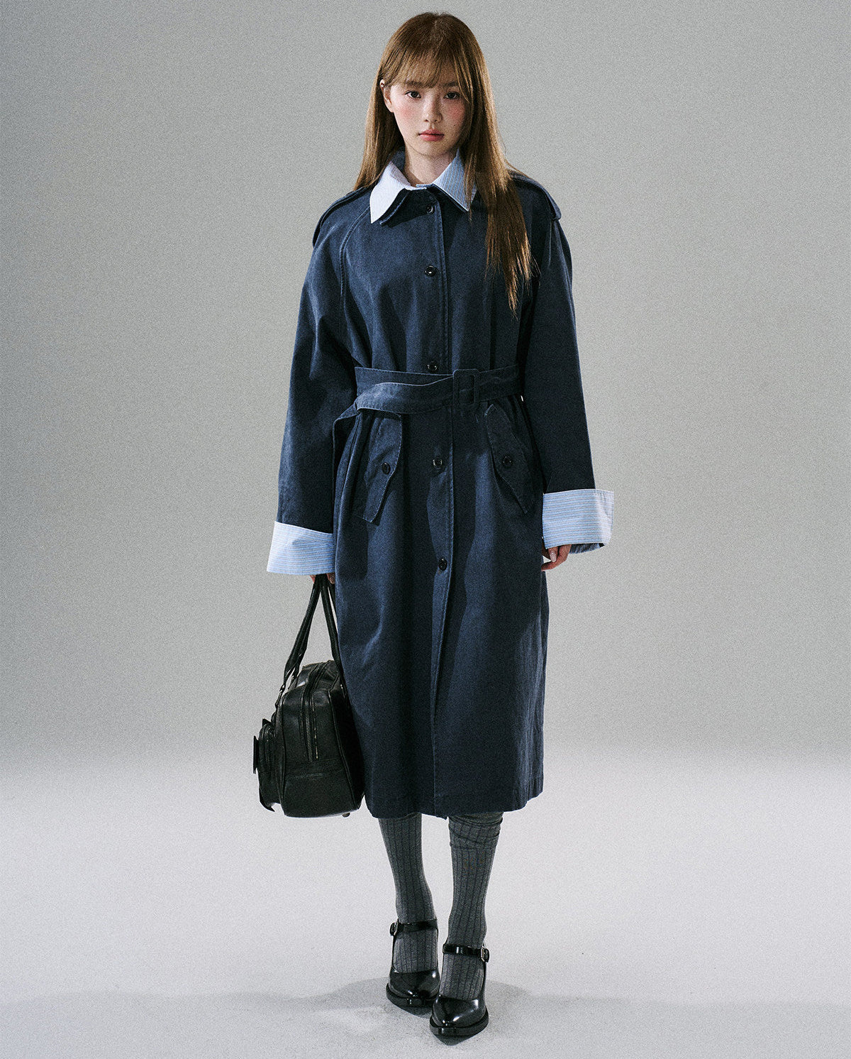 Detachable Rose-Fenced Girl's Trench Coat NA8789