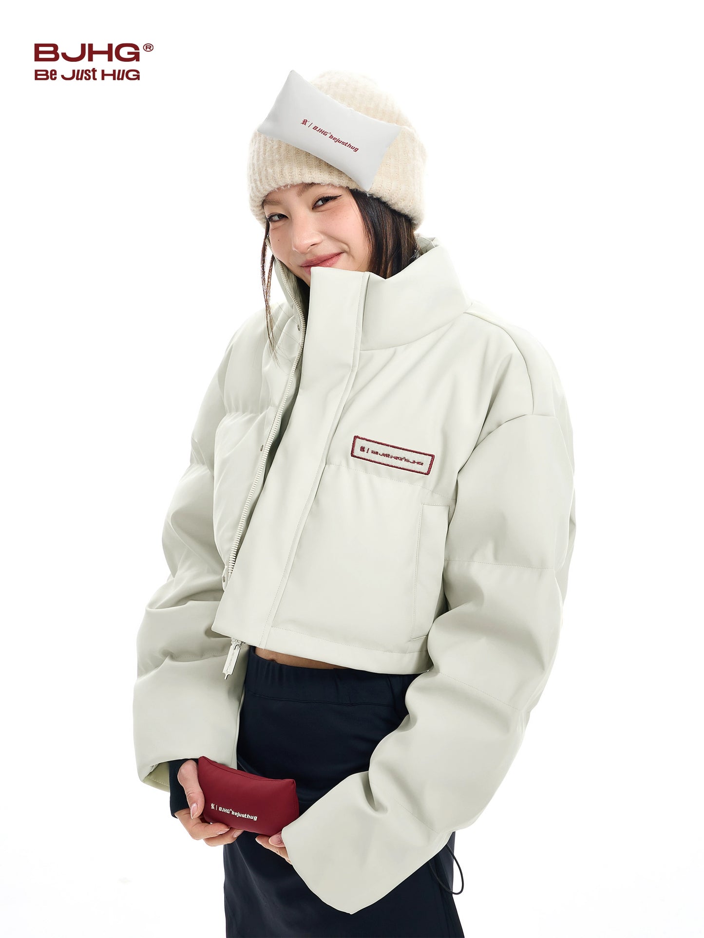 PU Leather White Duck Down Jacket NA6083