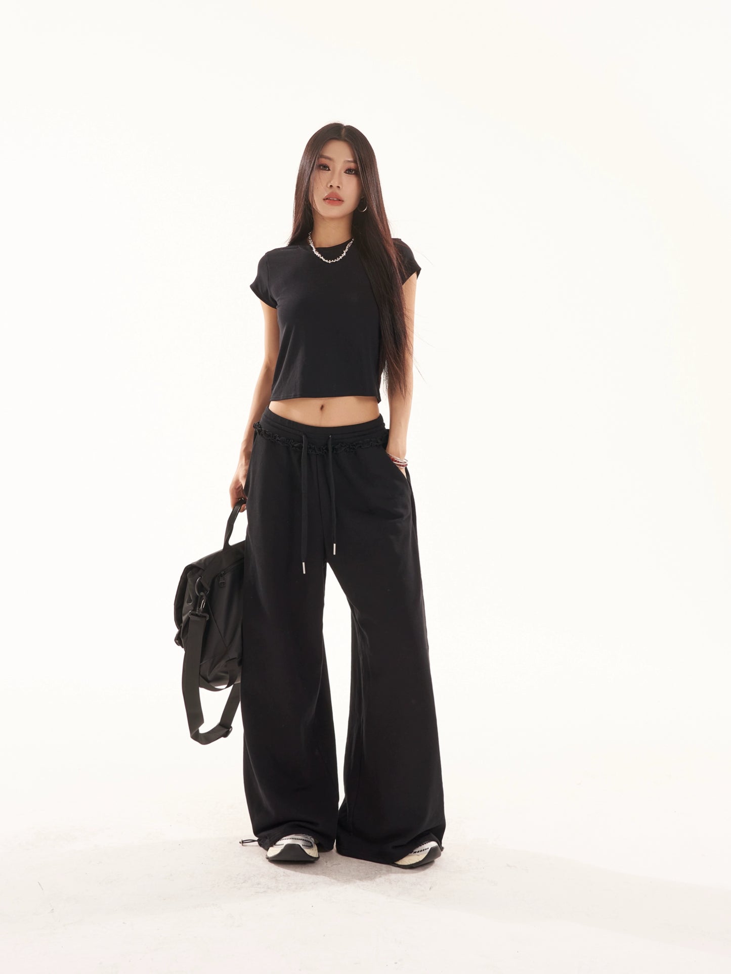 Wide Leg Fril Design Sweatpants NA3753