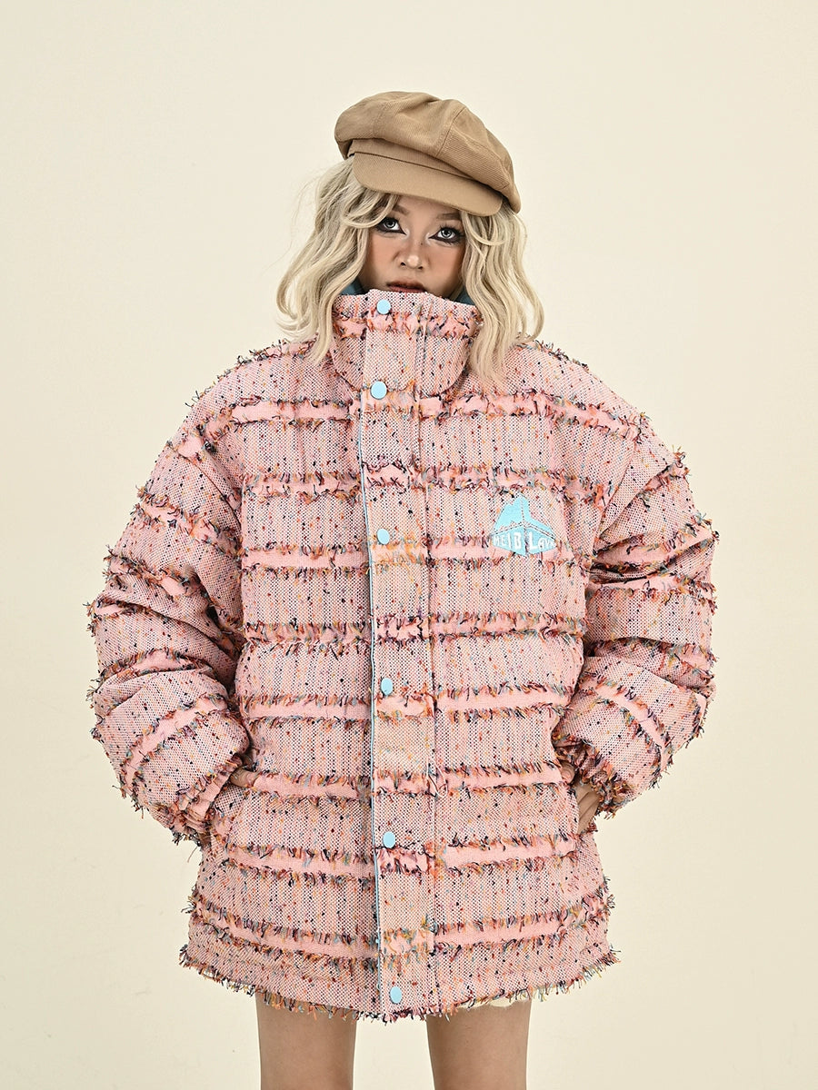 All-over Pattern High-Neck Puffer Jacket NA6382