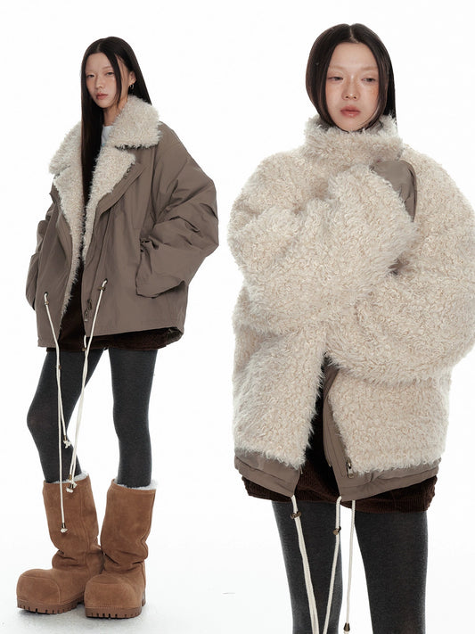 Barn-Style Sherpa-Lined Reversible Parka Jacket NA7105