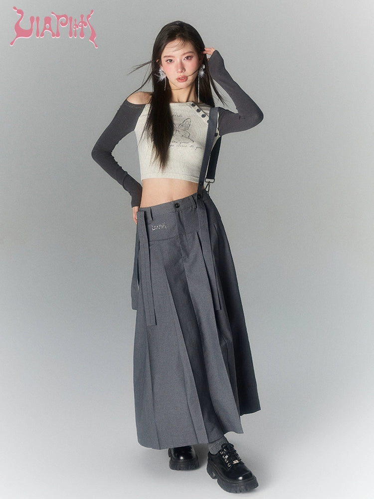 A-line Strap Long Skirt NA4742