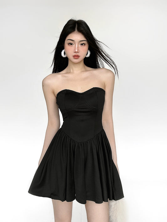 Pleats Short Strapless Dress NA4550