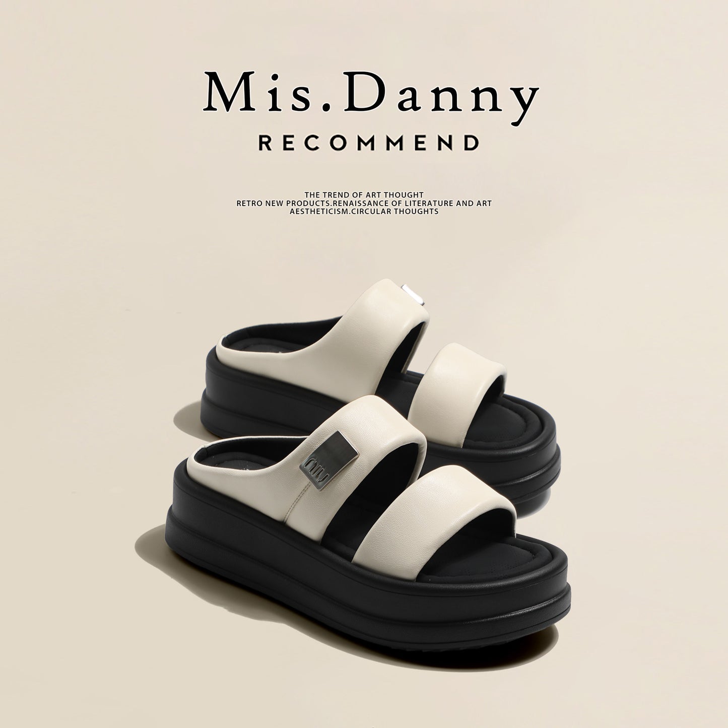 Height-Increasing 5cm Platform Super Soft Single-Strap Sandals NA8713