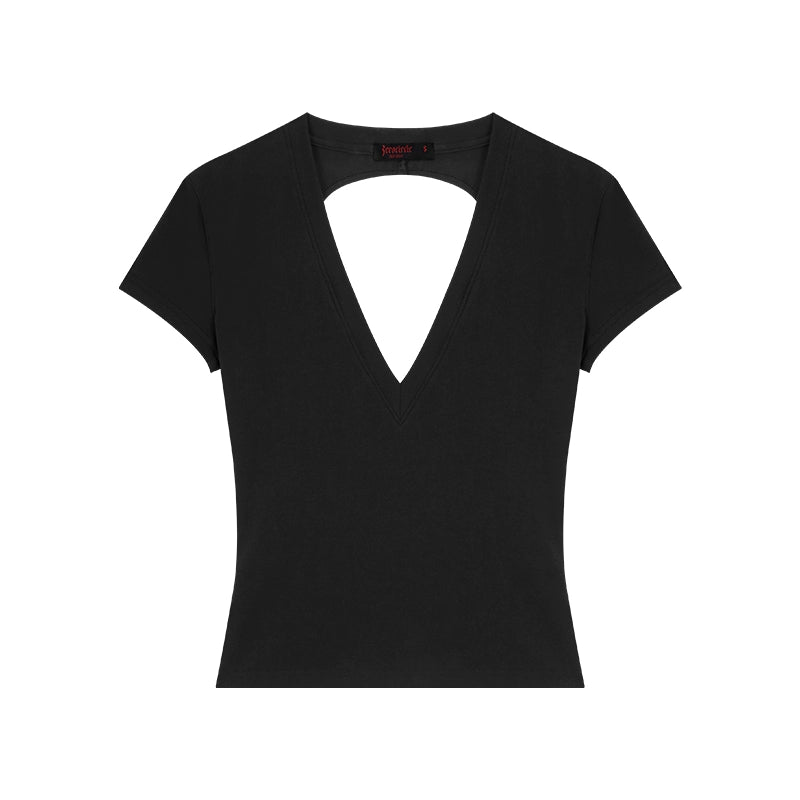 V-neck Backless Short sleeve T-shirt NA3699