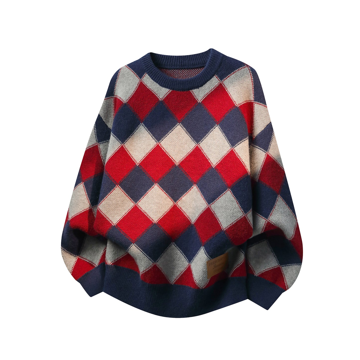 Heavyweight Diamond Pattern Oversize Hooded Knit Cardigan & Knit Sweater NA8871