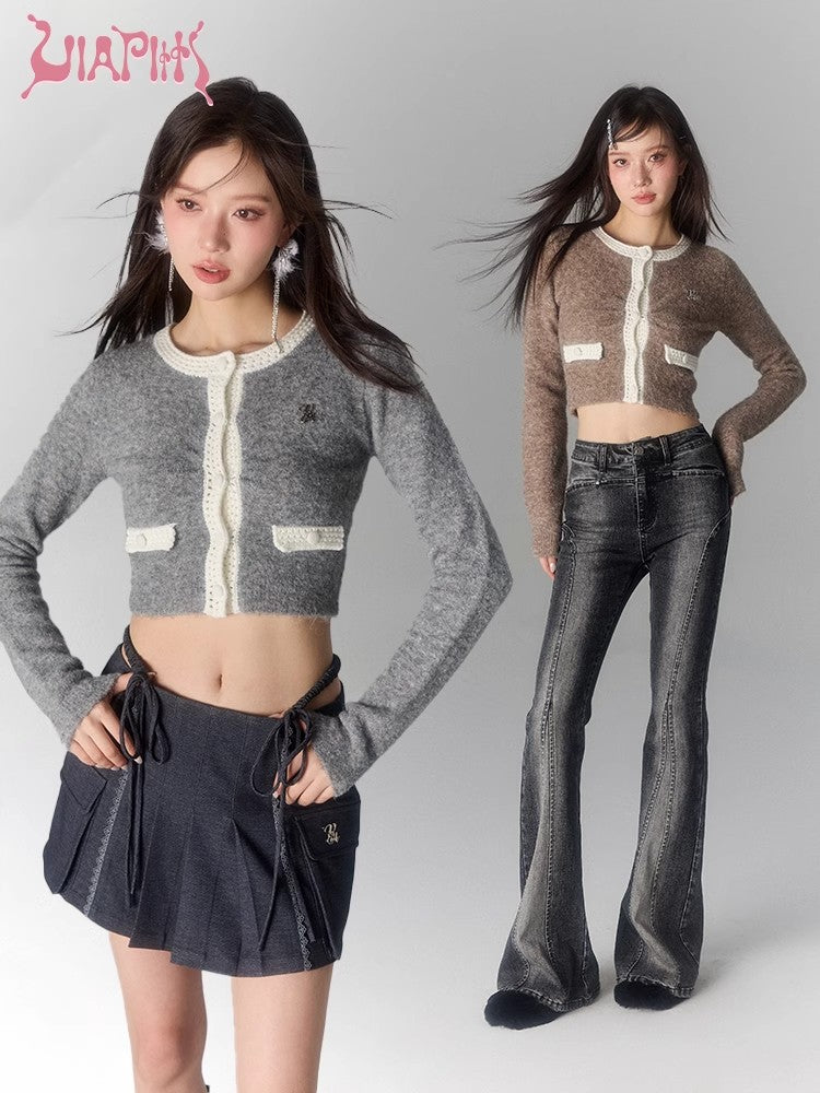 Cropped Knit Cardigan NA4703