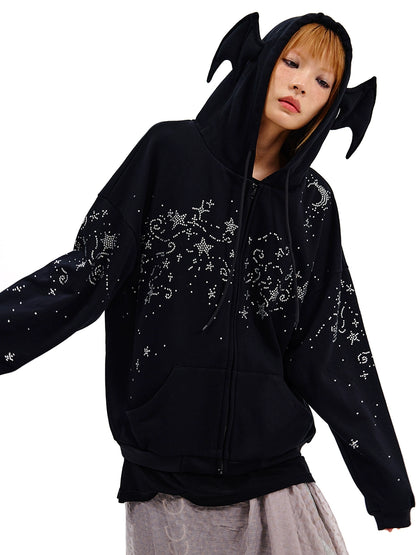 Starry Night Rhinestone Hoodie NA6693