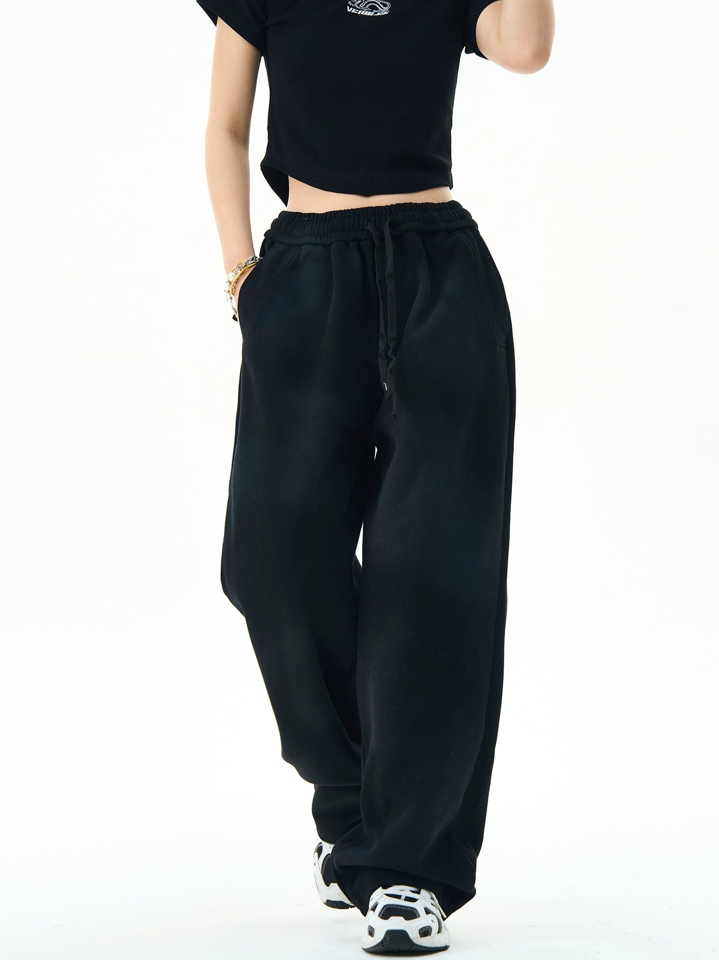 Washed Wide Leg Sweatpants NA3007