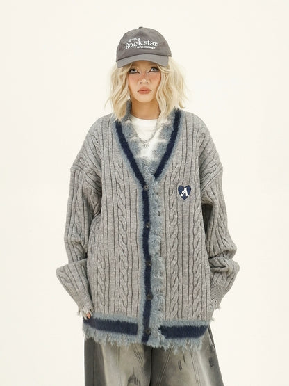 Oversize V-Neck Knit Cardigan NA6330