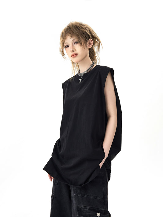 Oversize Plain Sleeveless T-shirt NA2987