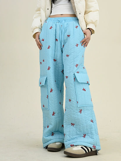 Bowknot Fleece Oversize Snow Pants NA6300