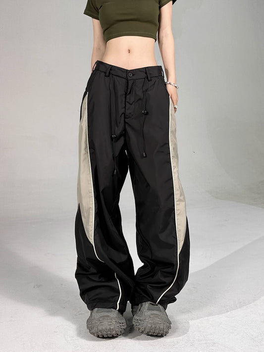 Wide Leg Sporty Nylon Pants NA2889