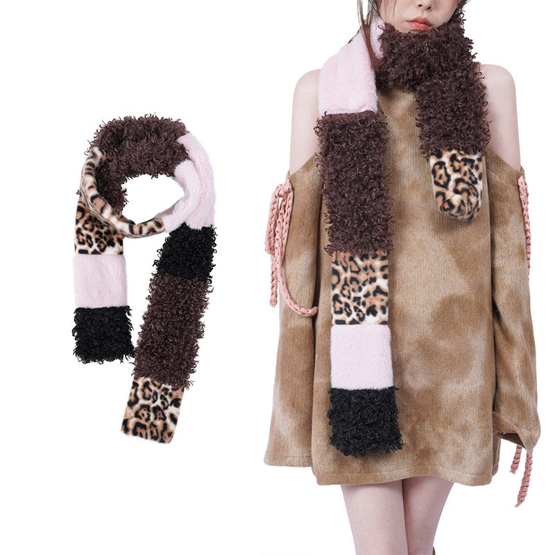 Patchwork Fake Fur Scarf NA8448