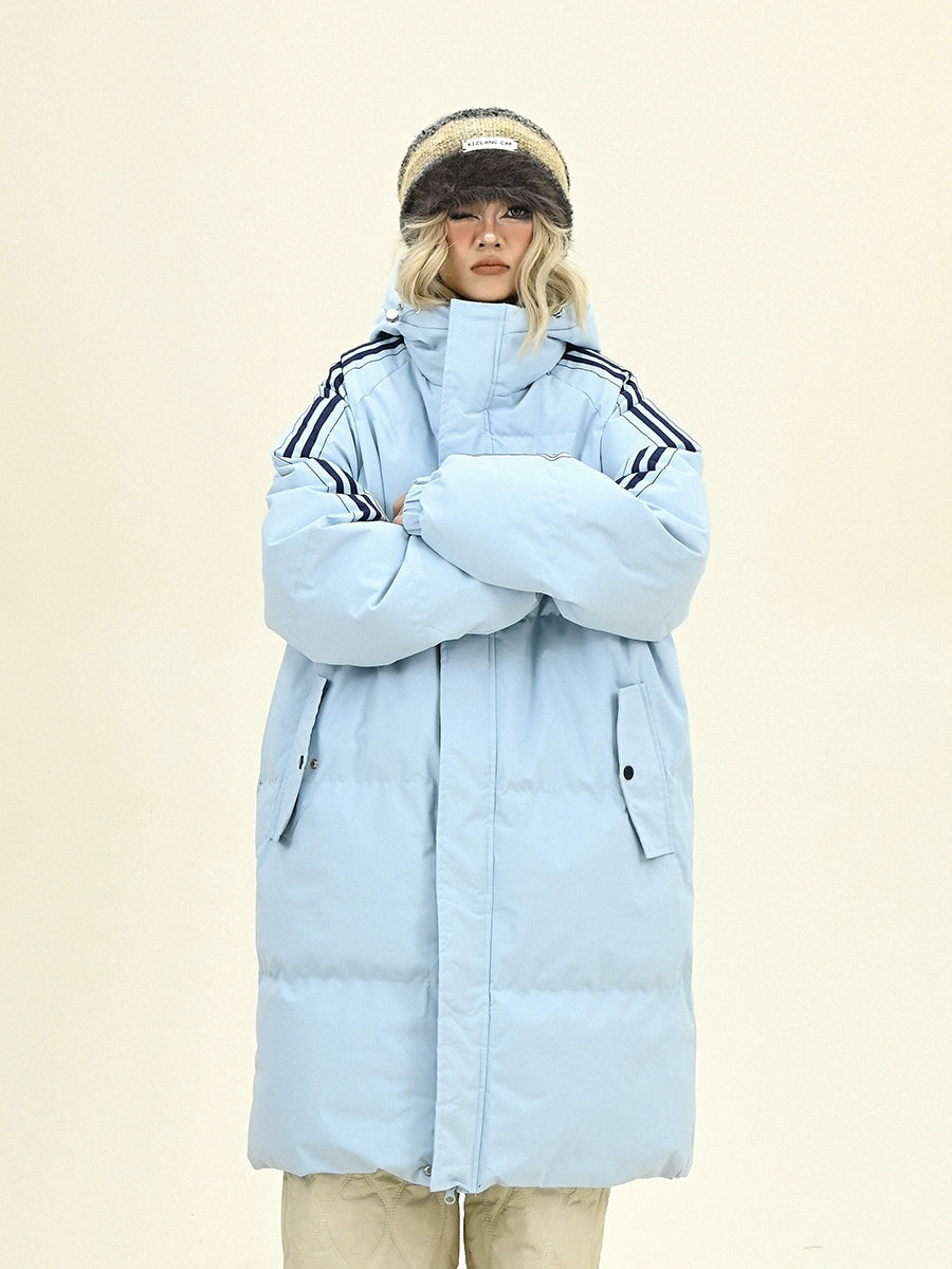 Side Stripe Hooded Puffer Coat NA6196