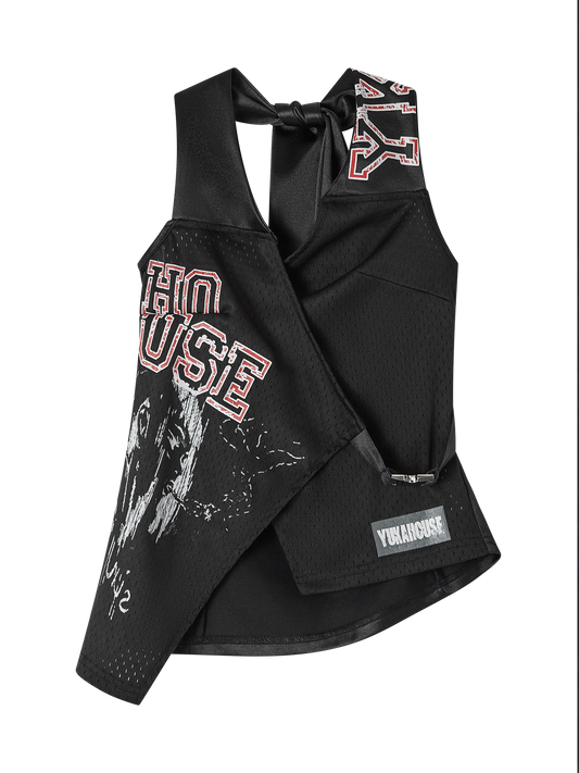 Halter Letter Print Tank Top NA9233