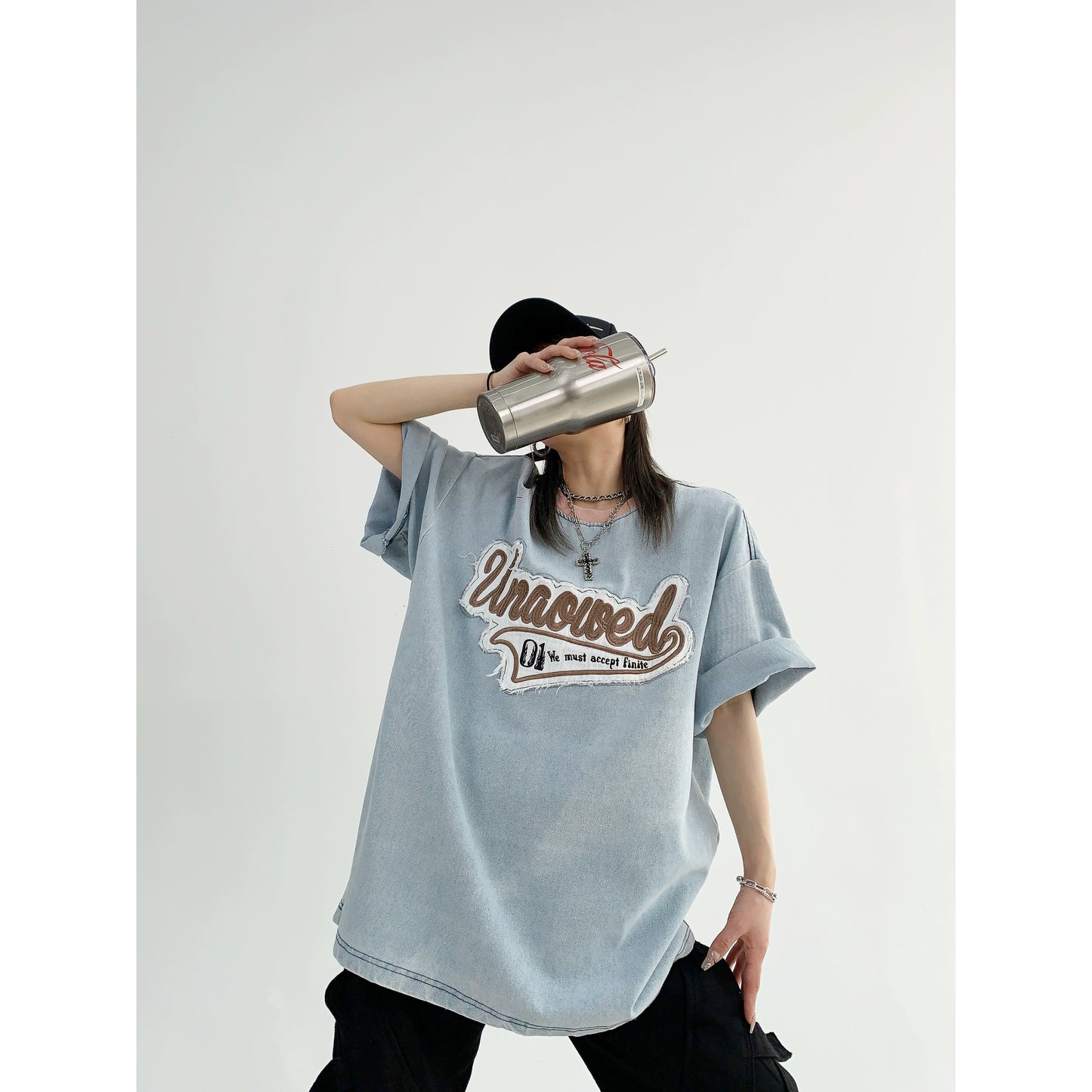 Logo Patch Oversize Short Sleeve T-Shirt NA2781