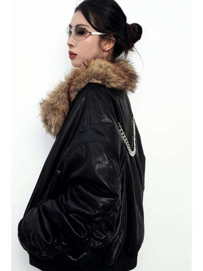 Fake Fur Collor Padded Jacket NA8363