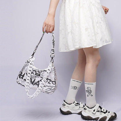 Graphic Design Chain Shoulder Bag NA8454