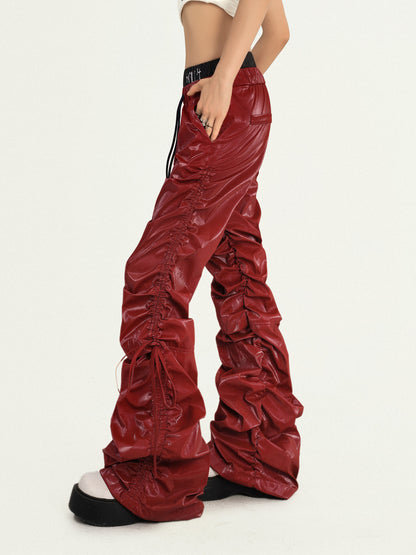 Tie Cord Pleats Double Waist Pants NA8596