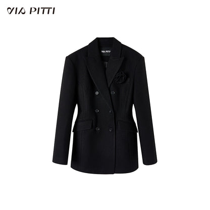 Mid Length Tailored Jacket & Brooch NA5001