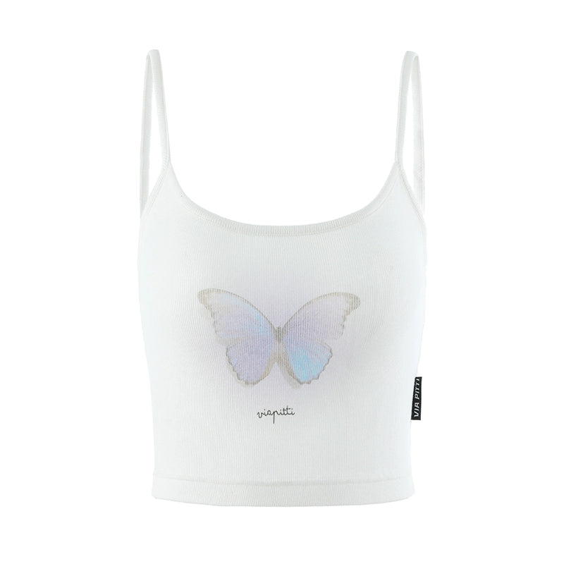 Butterfly Print Cropped Camisole NA4921