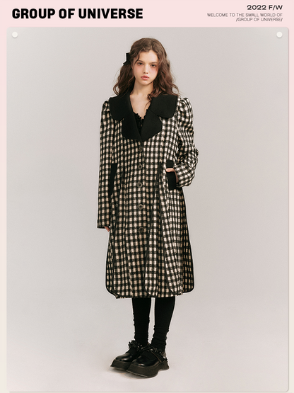 Big Collar Plaid Warm Coat NA5850