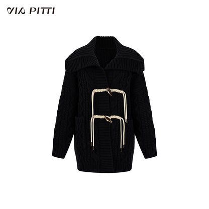 Toggle Button Long Knit Coat NA4652