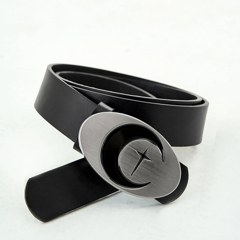 Metal Crescent Moon Button Belt NA2939