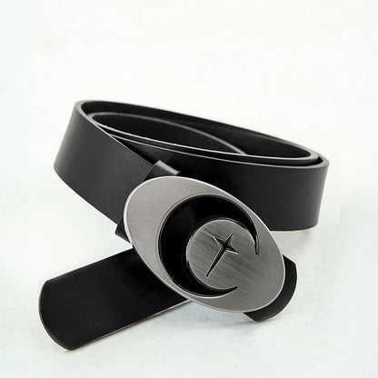 Metal Crescent Moon Button Belt NA2939