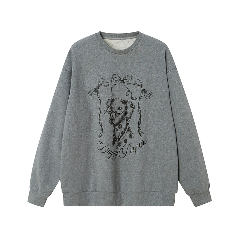 Round Neck Print Long Sleeve Sweatshirt NA5323