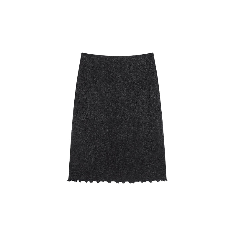 Ruffle V-neck Tank Top & Mid Length Skirt NA3825