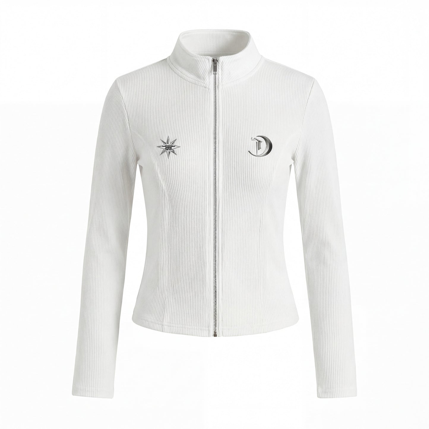 Standing-Collar Zipper Slim Fit Long Sleeve T-Shirt NA8943