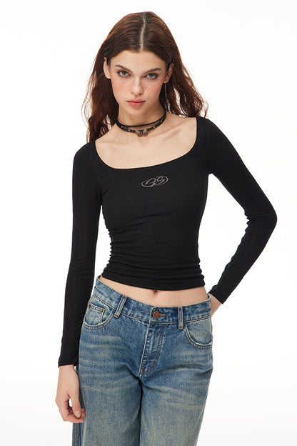 Square Neck Long Sleeve T-shirt NA4138