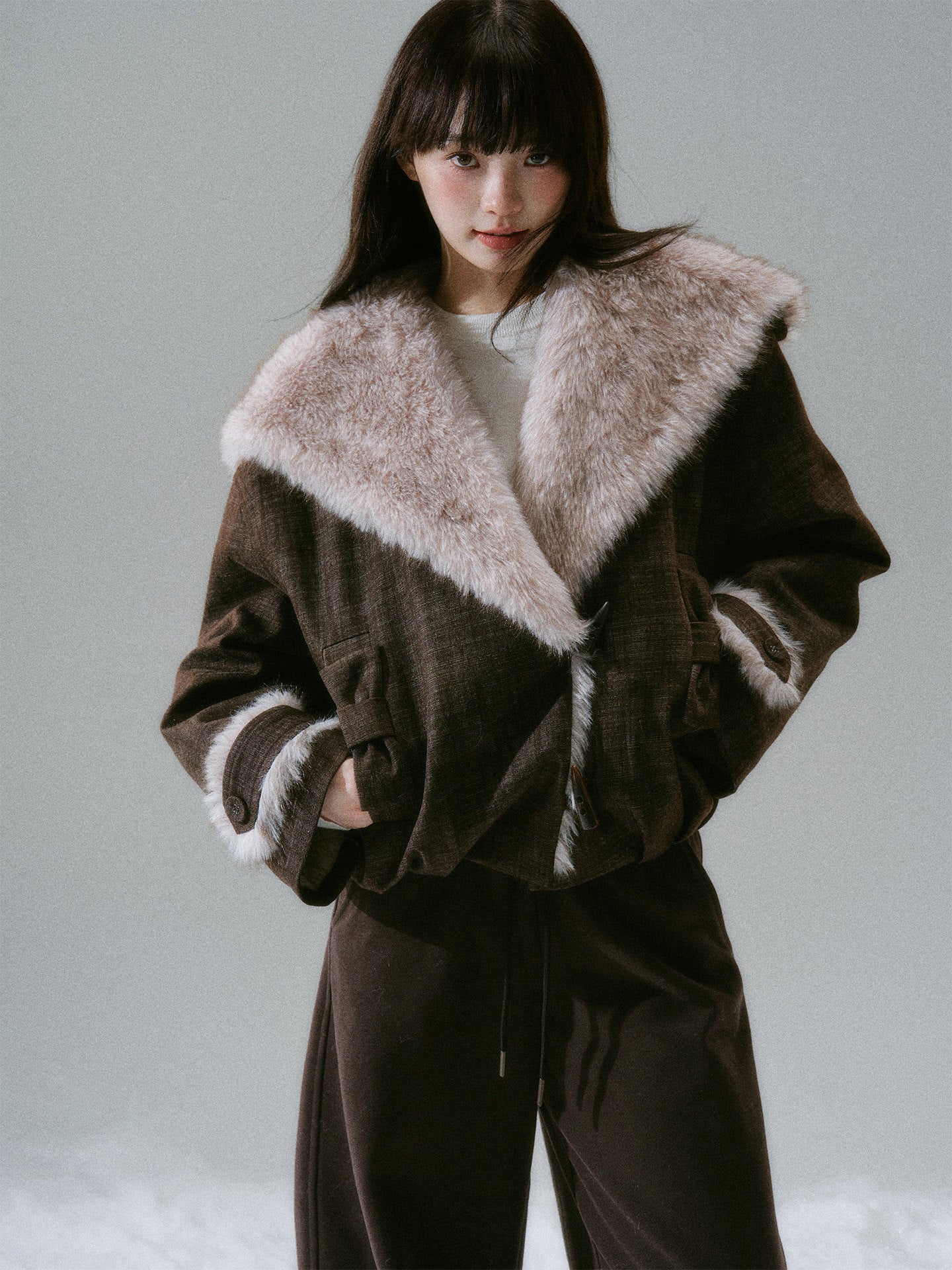 Plush Flower Bud Short Jacket NA8788