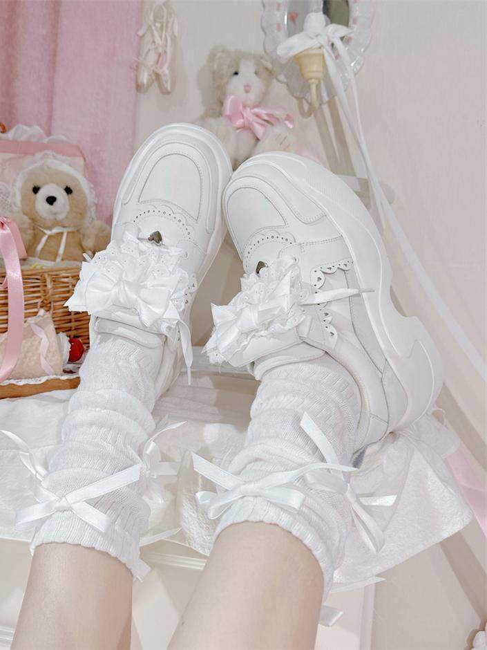 Leilei Lace Bow Platform Shoes NA8505