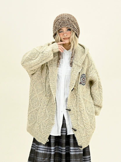 Cable Knit Hooded Cardigan NA6450