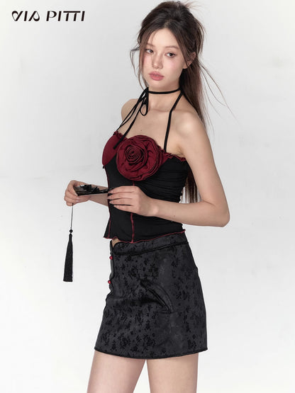 With A Rose Patchwork Design Camisole NA4807