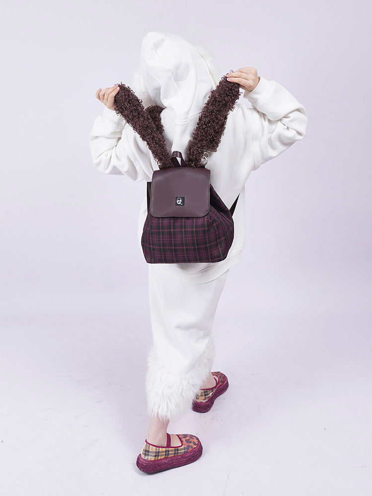 Furry Bunny Colorblock Backpack NA8413