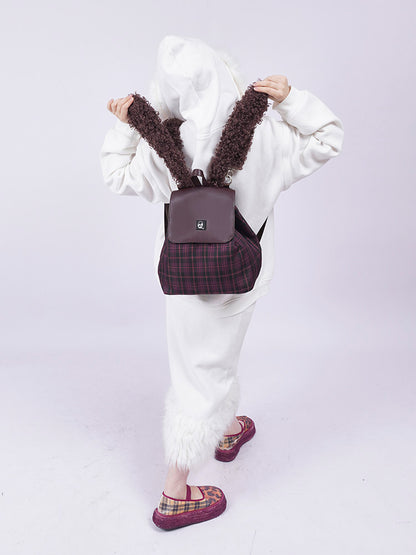 Furry Bunny Colorblock Backpack NA8413