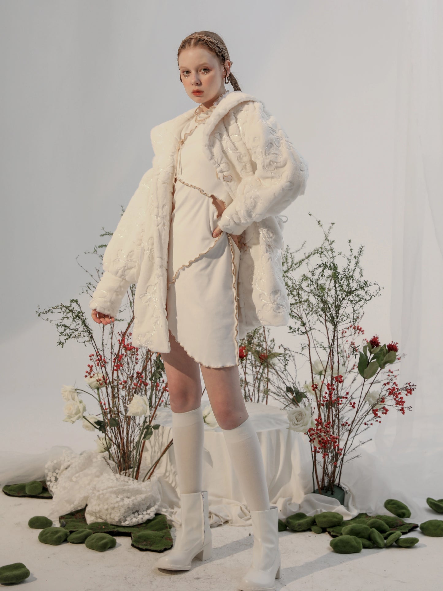 Mid Length Faux Fur Jacket NA5831