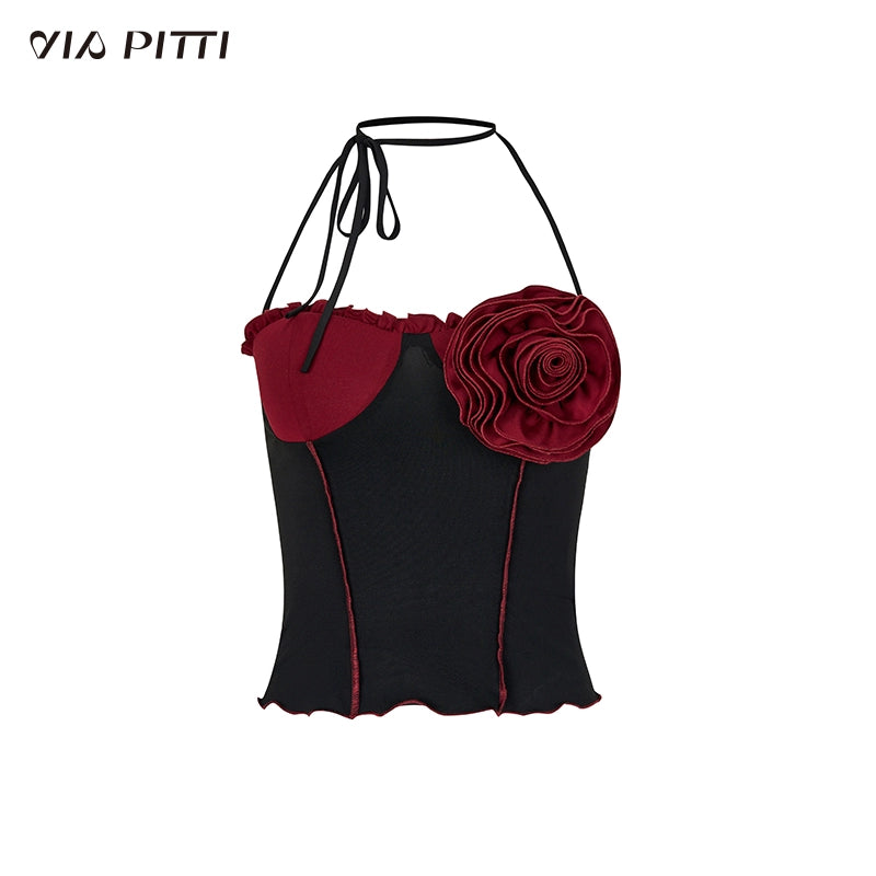 With A Rose Patchwork Design Camisole NA4807