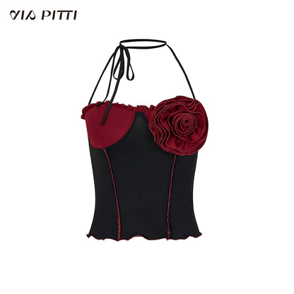 With A Rose Patchwork Design Camisole NA4807