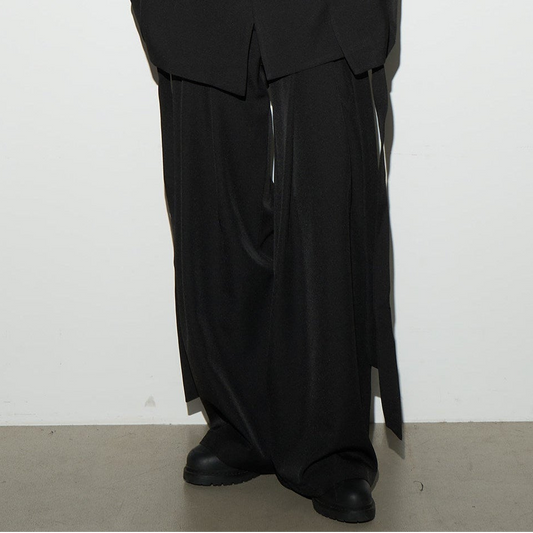 Wrap Tie Waist Tailored Jacket & Wide Leg Trousers Setup NA9119