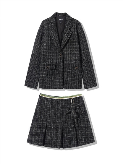 Tailored Jacket & Pleats Skirt Setup NA6725