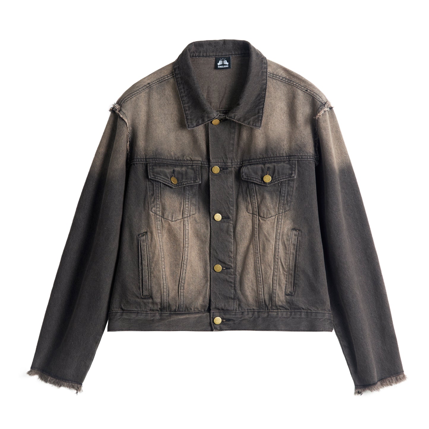 Washwd Damage Denim Jacket & Damage Wide Leg Denim Jeans Setup NA9431