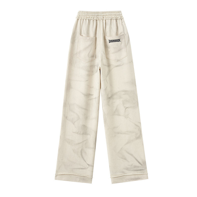 Washed Damage Oversize Zipper Hoodie & Wide Leg Pants Setup NA8913