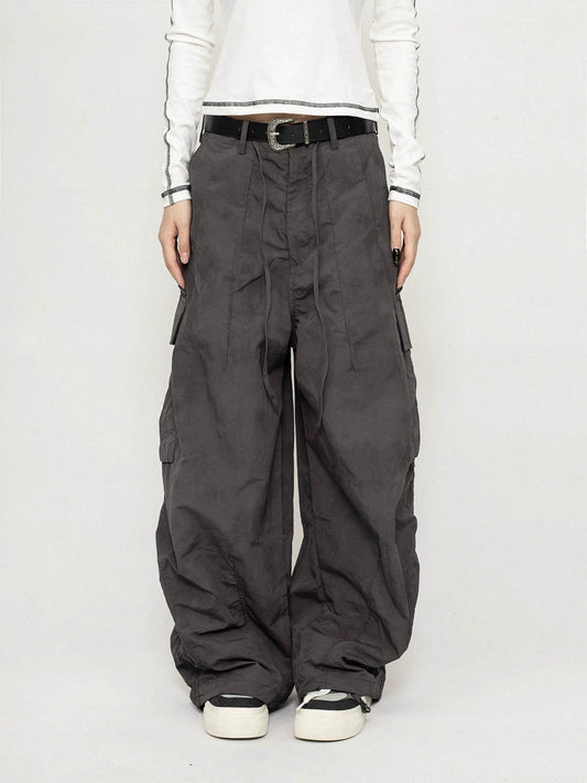 Retro Loose Casual Nylon Cargo Pants NA2388